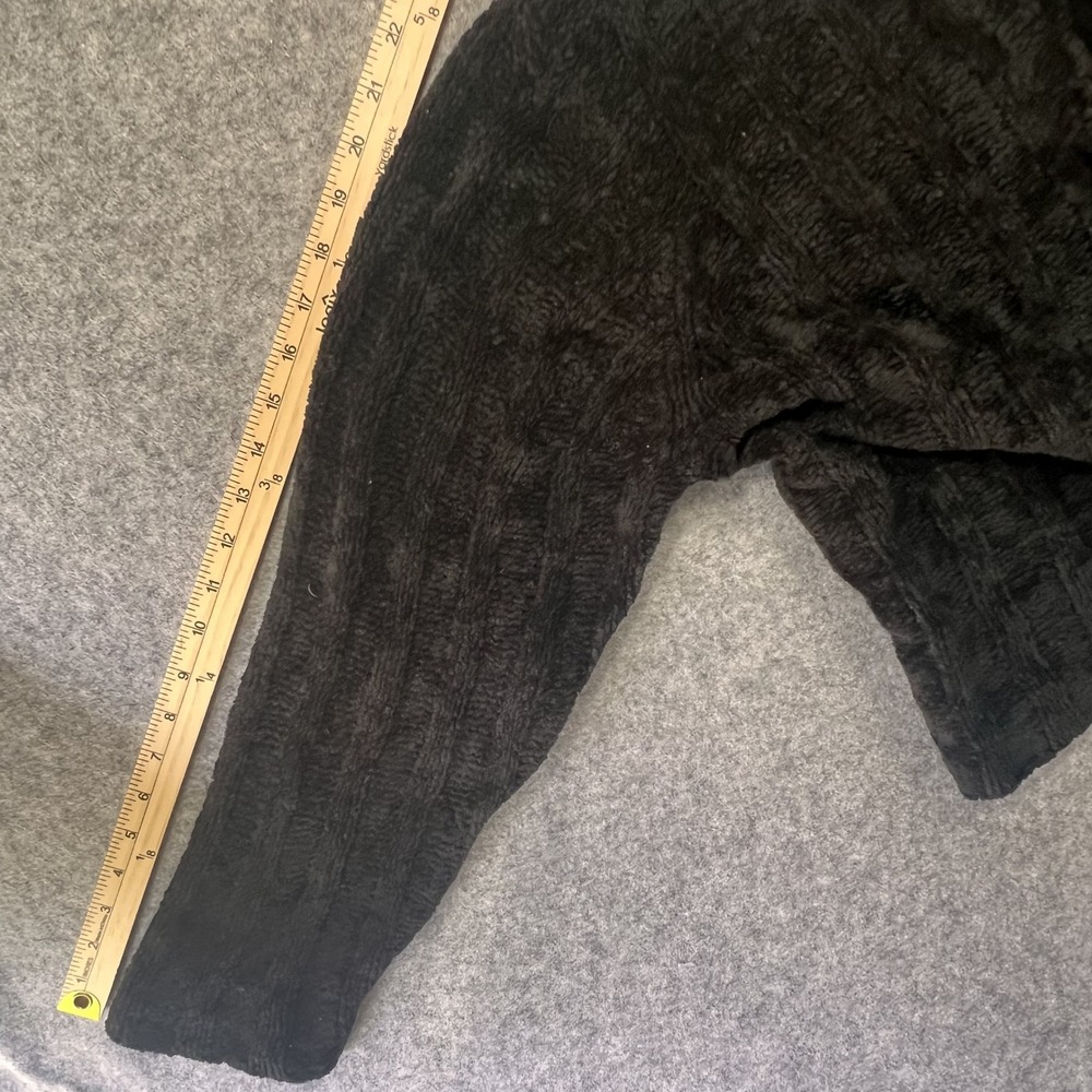 White Stag Ribbed Chenille Knit Sweater XL‎ Black Distressed Acrylic - Picture 11 of 12